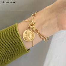 Load image into Gallery viewer, Human Head Coin Leaf Bracelets