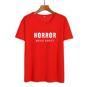 Horror Movie Addict Funny T Shirts