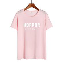 Load image into Gallery viewer, Horror Movie Addict Funny T Shirts