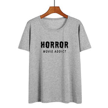 Load image into Gallery viewer, Horror Movie Addict Funny T Shirts