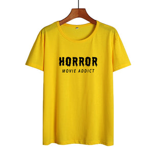 Horror Movie Addict Funny T Shirts
