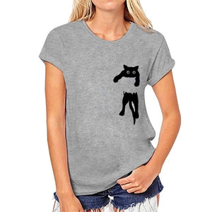 Charmed 3D Cat Print Casual T-Shirt