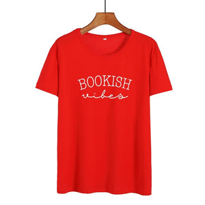 Bookish Vibes Printed Casual Cotton T Shirts