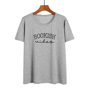 Bookish Vibes Printed Casual Cotton T Shirts