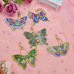 Butterfly Diamond Painting Key Chain