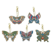 Load image into Gallery viewer, Butterfly Diamond Painting Key Chain