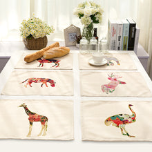 Load image into Gallery viewer, Animal Cotton Linen Table Mats