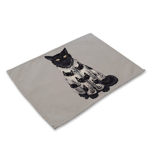 Cat Pattern Rectangle Table Mat