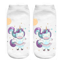 Load image into Gallery viewer, OK Happy Unicorn 3d Print Ankle Socks