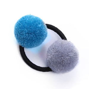 Cute Faux Rabbit Fur Ball Elastic Hair Rings
