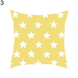 Square Shape Stylish Stars Pattern Pillow Case