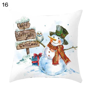 Christmas Snowman Throw Pillow Case