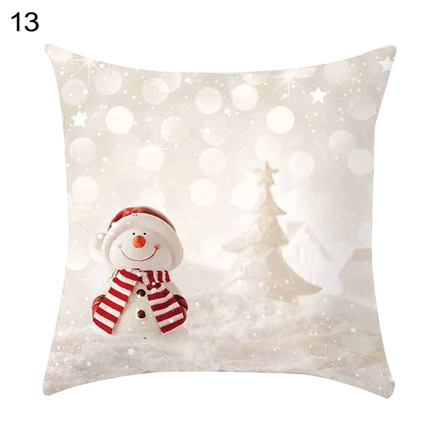 Christmas Snowman Throw Pillow Case