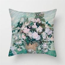 Load image into Gallery viewer, Romantic Flower Oil Painting Cushion Cover