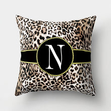 Load image into Gallery viewer, Leopard Pattern Letter Decorative Cushion Cover