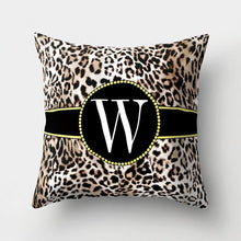 Load image into Gallery viewer, Leopard Pattern Letter Decorative Cushion Cover