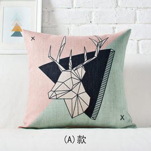 Nordic Deer Printed Cushion Cover