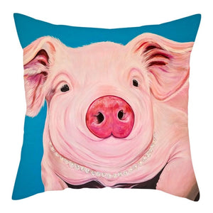 Cute Pig Cushion Cover