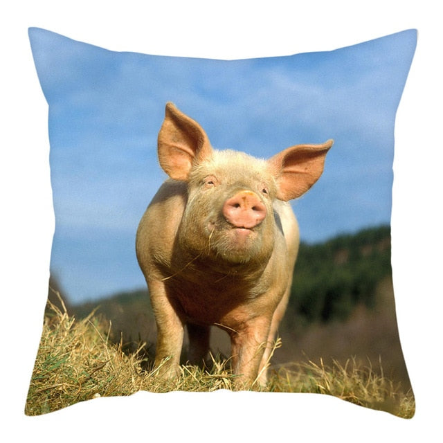 Cute Pig Cushion Cover