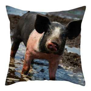 Cute Pig Cushion Cover