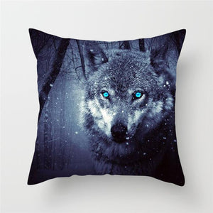 Fuwatacchi Moon Wolf Printed Pillow Cover