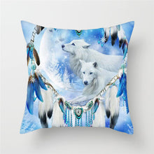 Load image into Gallery viewer, Fuwatacchi Moon Wolf Printed Pillow Cover