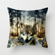 Load image into Gallery viewer, Fuwatacchi Moon Wolf Printed Pillow Cover