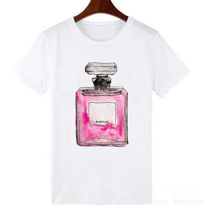 Vintage Vogue Perfume Bottle Print T Shirt
