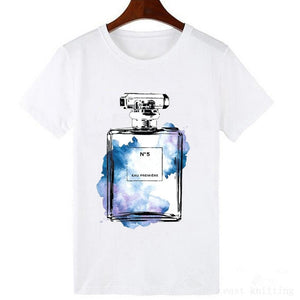 Vintage Vogue Perfume Bottle Print T Shirt