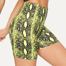 Load image into Gallery viewer, High Waist Snake Skin Print Shorts