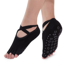 Load image into Gallery viewer, Backless Cross Strap Yoga Socks