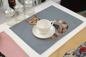 Cat Pattern Rectangle Table Mat