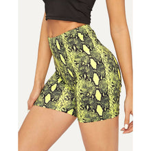 Load image into Gallery viewer, High Waist Snake Skin Print Shorts