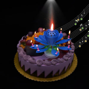 Rotating Lotus Flower Birthday Candle
