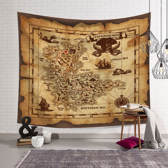 City Map Classic Cool Tapestry