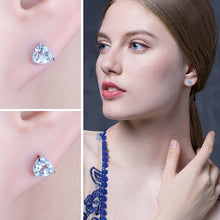 Load image into Gallery viewer, Genuine Blue Topaz Stud Earrings