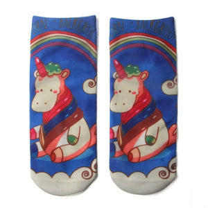 Red Unicorn 3d Print Socks