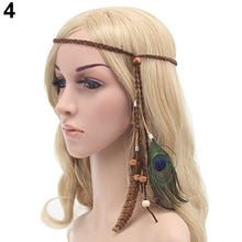 Load image into Gallery viewer, Boho Style Festival Feather Headband