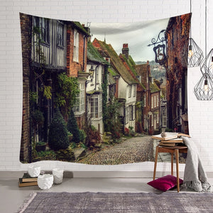 Small Town Pattern Blanket Tapestry