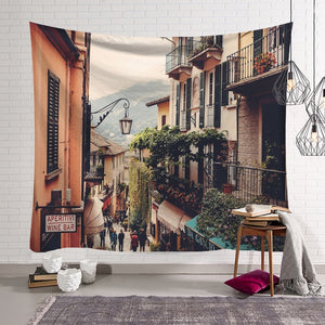 Small Town Pattern Blanket Tapestry
