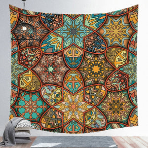 Mandala Background Hanging Colorful Tapestry