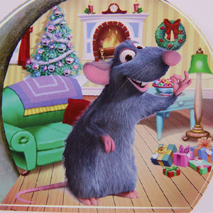 Funny Christmas Mouse Hole Wall Sticker