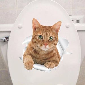 Cat Toilet Wall Stickers