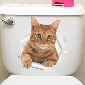 Cat Toilet Wall Stickers