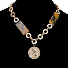 Load image into Gallery viewer, Tortoiseshell Bohemian Coin Necklace
