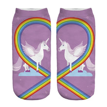 Load image into Gallery viewer, purple  Unicorn Rainbow Socks