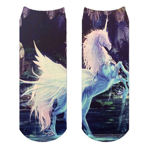 Forest Unicorn Print Socks