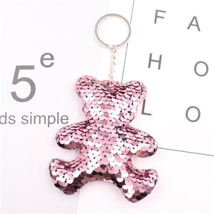 Sequin Elephant Key Pendant