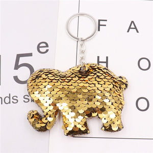 Sequin Elephant Key Pendant