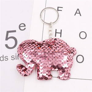 Sequin Elephant Key Pendant